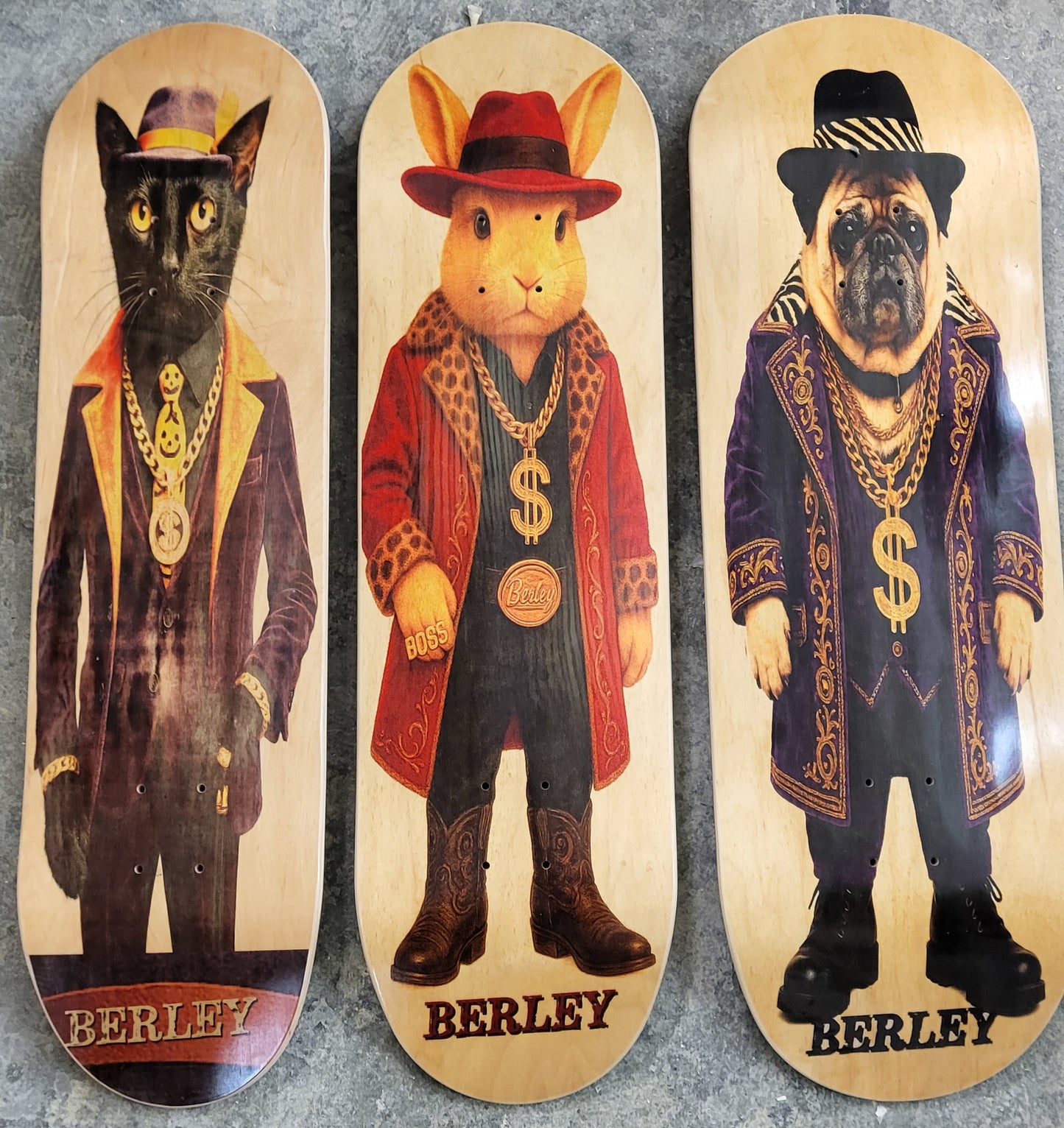 8.25" Berley Skate Hollowtech PIMPCATSLIM street deck *FREE SHIPPING CANADA  & USA*